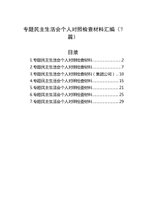 主题教育民主生活会个人对照检查材料汇编（7篇）