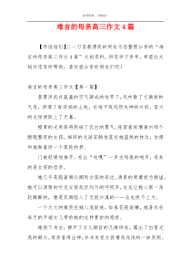 难言的母亲高三作文4篇