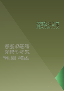 税法--消费税法制度