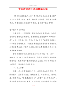 青年教师成长总结精编5篇