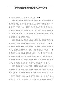 钢铁是怎样炼成的个人读书心得