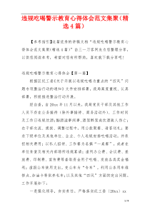 违规吃喝警示教育心得体会范文集聚（精选4篇）