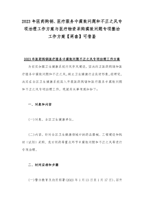 2023年医药购销、医疗服务中腐败问题和不正之风专项治理工作方案与医疗物资采购腐败问题专项整治工