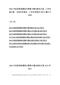 2023年医药领域腐败问题集中整治情况汇报、工作实施方案、自查自纠报告、工作总结报告【共6篇】可