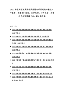 2023年医药领域腐败作风问题专项行动集中整改工作报告、自查自纠报告、工作总结、心得体会、工作动