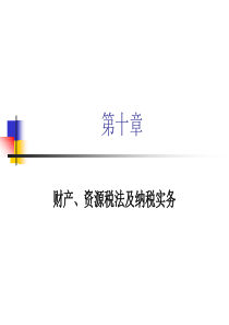 第十章财产、资源税法及纳税实务(1)