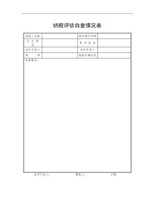 纳税评估自查情况表