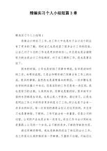 精编实习个人小结短篇3章