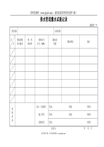 排水管道灌水试验记录