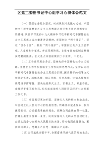 区党工委副书记中心组学习心得体会范文