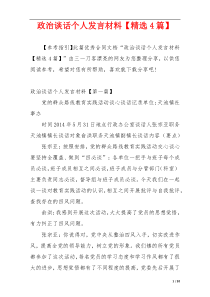 政治谈话个人发言材料【精选4篇】