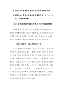 2023年主题教育专题民主生活会对照检查材料范文2篇