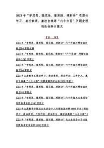 2023年“学思想、强党性、重实践、建新功”在理论学习、政治素质、廉洁自律等“六个方面”问题查摆