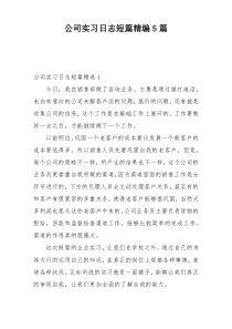 公司实习日志短篇精编5篇