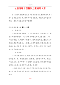 垃圾清理专项整治方案通用4篇