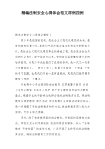 精编法制安全心得体会范文样例四例