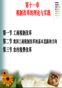 陈共《财政学》第六版第十一章税制改革的理论与实践