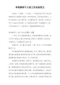 学校教师个人的工作总结范文