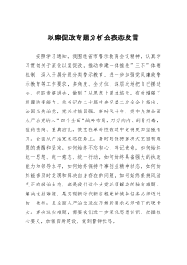 以案促改专题分析会表态发言