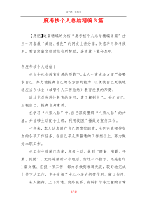 度考核个人总结精编3篇