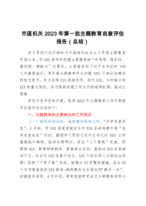 市直机关2023年第一批主题教育自查评估报告（总结）