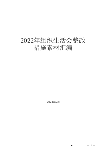 （76条）2022年组织生活会整改措施素材汇编