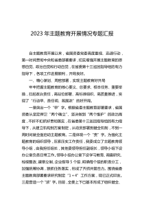 2023年主题教育开展情况专题汇报