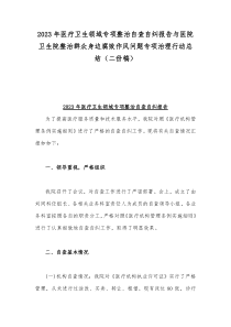 2023年医疗卫生领域专项整治自查自纠报告与医院卫生院整治群众身边腐败作风问题专项治理行动总结（