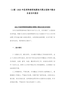 （2篇）2023年医药购销领域腐败问题全面集中整治自查自纠报告