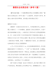 暑假社会实践总结（参考5篇）