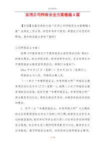 实用公司网络安全方案精编4篇