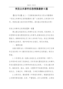 突发公共事件应急预案最新5篇