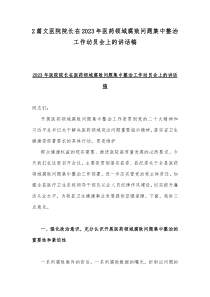 2篇文医院院长在2023年医药领域腐败问题集中整治工作动员会上的讲话稿