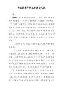 专业技术年终工作报告汇报