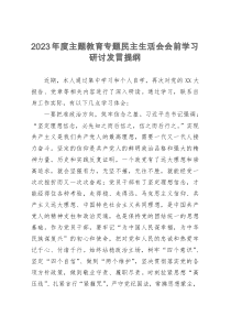 2023年度主题教育专题民主生活会会前学习研讨发言提纲 (2)