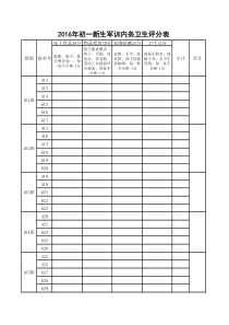 军训内务卫生评分表