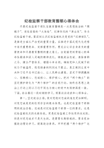 纪检监察干部教育整顿心得体会