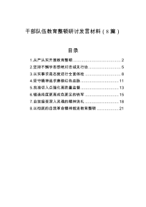 干部队伍教育整顿研讨发言材料（8篇）