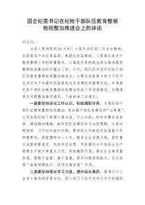 国企纪委书记在纪检干部队伍教育整顿检视整治推进会上的讲话