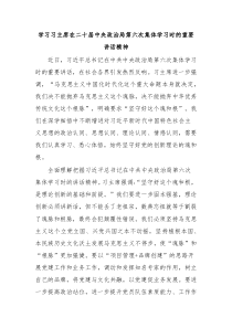 (领导讲话)学习习主席在二十届中央政治局第六次集体学习时的重要讲话精神