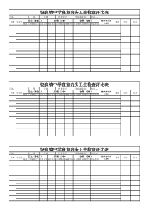 饶良镇中学寝室内务卫生检查评比表2007-工作表