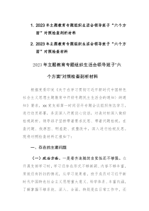 2023年主题教育专题组织生活会领导班子“六个方面”对照检查剖析材料2篇