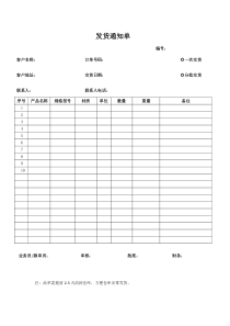 发货通知单(模板)