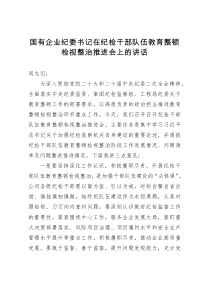 国有企业纪委书记在纪检干部队伍教育整顿检视整治推进会上的讲话