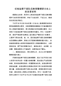 纪检监察干部队伍教育整顿研讨会上的发言