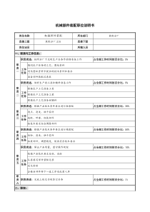 仪器生产企业机械部件装配职位说明书