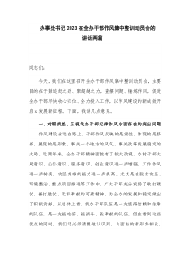 办事处书记2023在全办干部作风集中整训动员会的讲话两篇