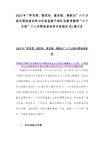 2023年主题教育对照检查剖析材料（理论学习、政治素质、能力本领、担当作为、工作作风、廉洁自律等