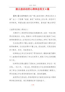 做公益活动的心得体会范文4篇