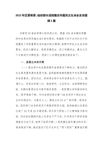 2023年区委常委、组织部长巡视整改专题民主生活会发言提纲2篇